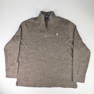 Polo Ralph Lauren Men's X-Large 1/4 Zip Brown Sweater Knit Pullover